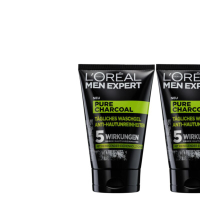 (1L|100,00) 2x100ml Loreal Men Expert Pure Charcoal Hautunreinheiten Waschgel