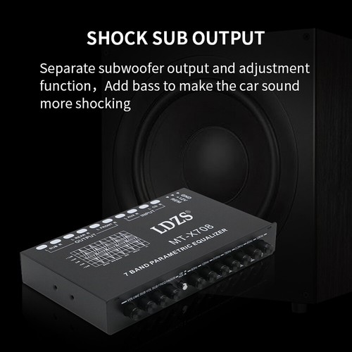 7 BAND 1/2 DIN CAR AUDIO EQ Equalizer WITH FRONT REAR AND SUB OUTPUT V1G9 P7I5 - Picture 6 of 11