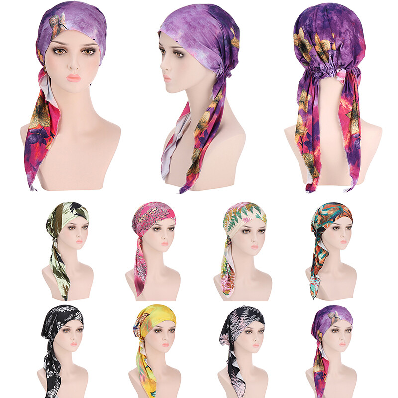 APL Baotou Cappellino Musulmano Stampa Maglione Curvo Fantasia Floreale Cappello 