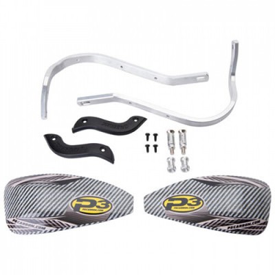 Cycra Probend Alloy Handguard Bars with P3 Carbon Hybrid Shields White