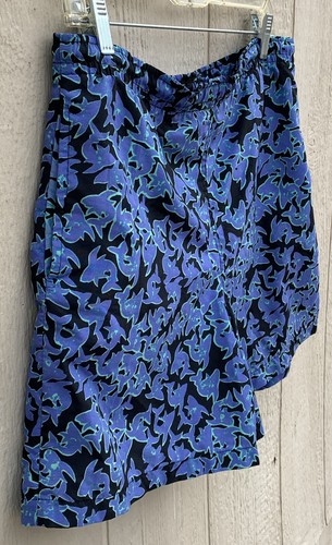 Vintage Maui And Sons Swim Shorts Nylon Short Shorts All Over Shark 80s 90s S - Picture 10 of 24