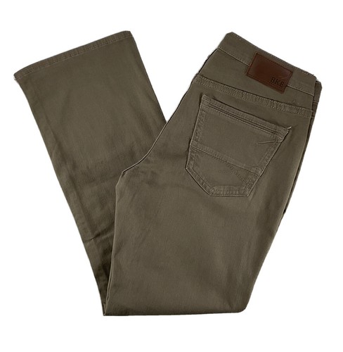 Pantalón de mezclilla BKE con hebilla Tyler pierna recta tiro medio elástico relajado color topo DEFECTO - Imagen 4 de 13