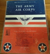1942 The Army Air Corps official song Carl FIscher Vintage sheet music piano