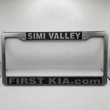 Simi Valley First Kia California Plastic Silver License Plate Frame Front Rear