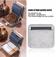 MACCHINETTA RULLA SIGARETTE METALLO ROLLA PORTA TABACCO SILVER CROMATA
