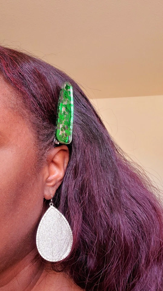 Juego de 4 pinzas para el cabello inspiradas en marihuana marihuana marihuana hierba Foto 2 de 4