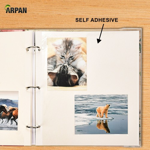 Arpan extra großes selbstklebendes Fotoalbum mit 3 Ringen 20 Blatt / 40 Seiten - Bild 42 von 148