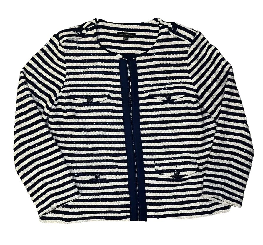 Chaqueta de algodón a rayas Banana Republic Suéteres para mujer