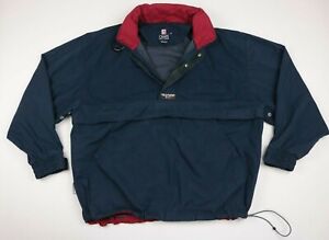 red and blue polo jacket