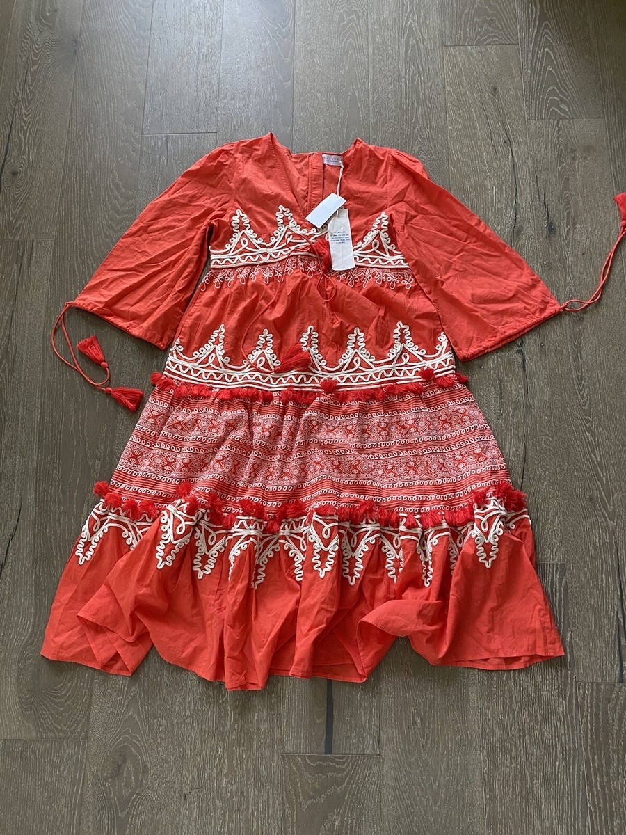 coral embroidered dress Palermo Coral Embroidered Dress – Francis + Fern