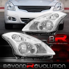 For 2010-2012 Altima 4DR Sedan Replacement Headlight Headlamps Pair Chrome Clear