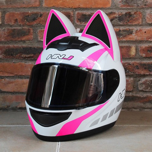 Women Motorcycle Helmet Removable Cat Ear Full Face Motocross Motorbike Helmets - Picture 4 of 16