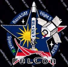 Authentic FALCON SpaceX RazakSAT Flight 5 ATSB ORIGINAL SPACE PATCH MINT *****