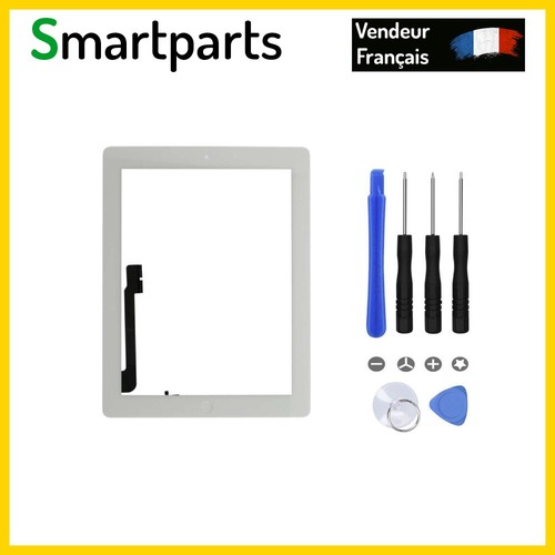 Vitre Tactile écran Complet Pour IPad 2 - Blanc - Bouton Home Et Adhésif Préinstallés + Kit Outils
