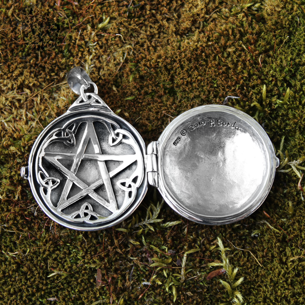 Jewelry Trends Celtic Knot Pentacle Star Sterling Silver Pendant Necklace 18 Blue