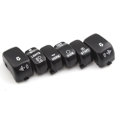 6x Black Hand Control Switch Housing Caps Buttons Cover For Harley Touring 96-13 - Picture 8 of 12