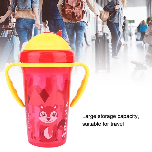 Cute Cartoon Baby Infant Cup with Handle Straw Toddler Training Bottles - Picture 10 of 20