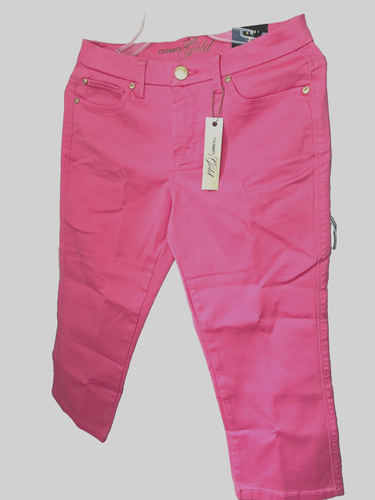 Celebrity Gold Damen Fuchsia Stretch 5 Taschen Gold Hardware Capri Hose Gr. 6 - Bild 4 von 4