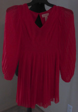 JESSICA SIMPSON DEEP CORAL SIZE SMALL MINI DRESS WITH SHEER SLEEVES