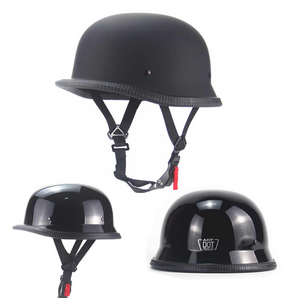 DOT German Motorcycle Half Open Face Helmet Skull Cap Scooter Street Bike  Helmet | eBay