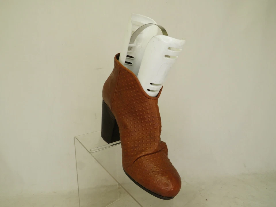 Botas de moda Latitude para mujer de cuero marrón holgadas con cremallera al tobillo talla 37 EUR Foto 2 de 4