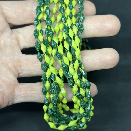 Collar de colección años 60 amarillo y verde con forma de prisma 50" largo o doble envoltura - Imagen 17 de 24