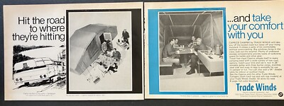 1968 Trade Winds Co. Caprice Camper Manawa Wisconsin 2 Page Vintage Print Ad