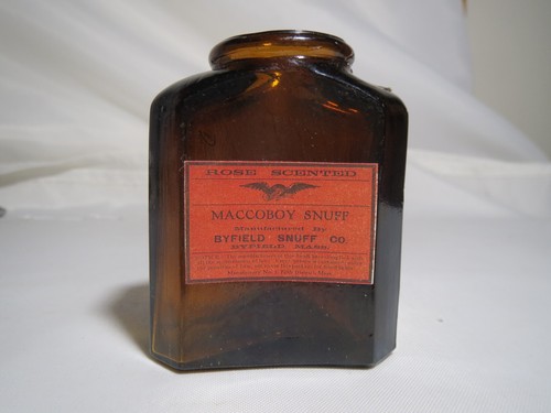 Vintage Small Amber Brown Maccoboy Snuff Bottle - 第 1/11 張圖片