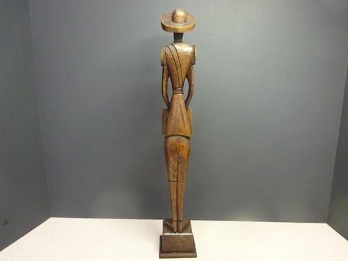 Vintage Don Quixote Carved Wood Figurine Mexican Folk Art 16-1/2”x2-3/4”x 2-1/2” - Picture 7 of 13