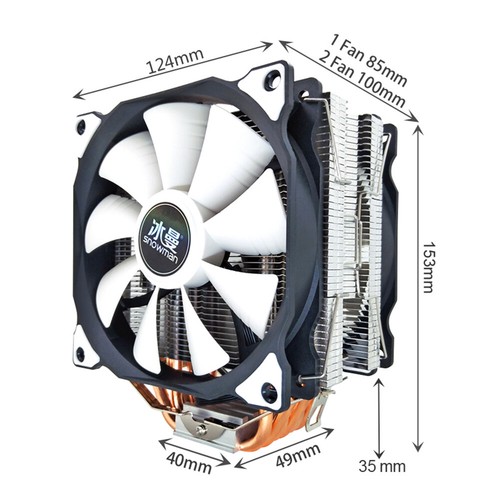 SNOWMAN MT6 12cm CPU Cooling Fan 6 Pure Copper Heat Pipes Desktop PC Cooler - Photo 10/14