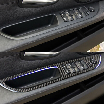 Carbon Fiber Window Lift Switch Button Panel Trim For BMW 5 Series E60 E61 04-10