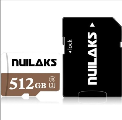 NUILAKS 512GB Micro SD High Speed Class 10 Speicherkarte für Handy/Kamera/Drome