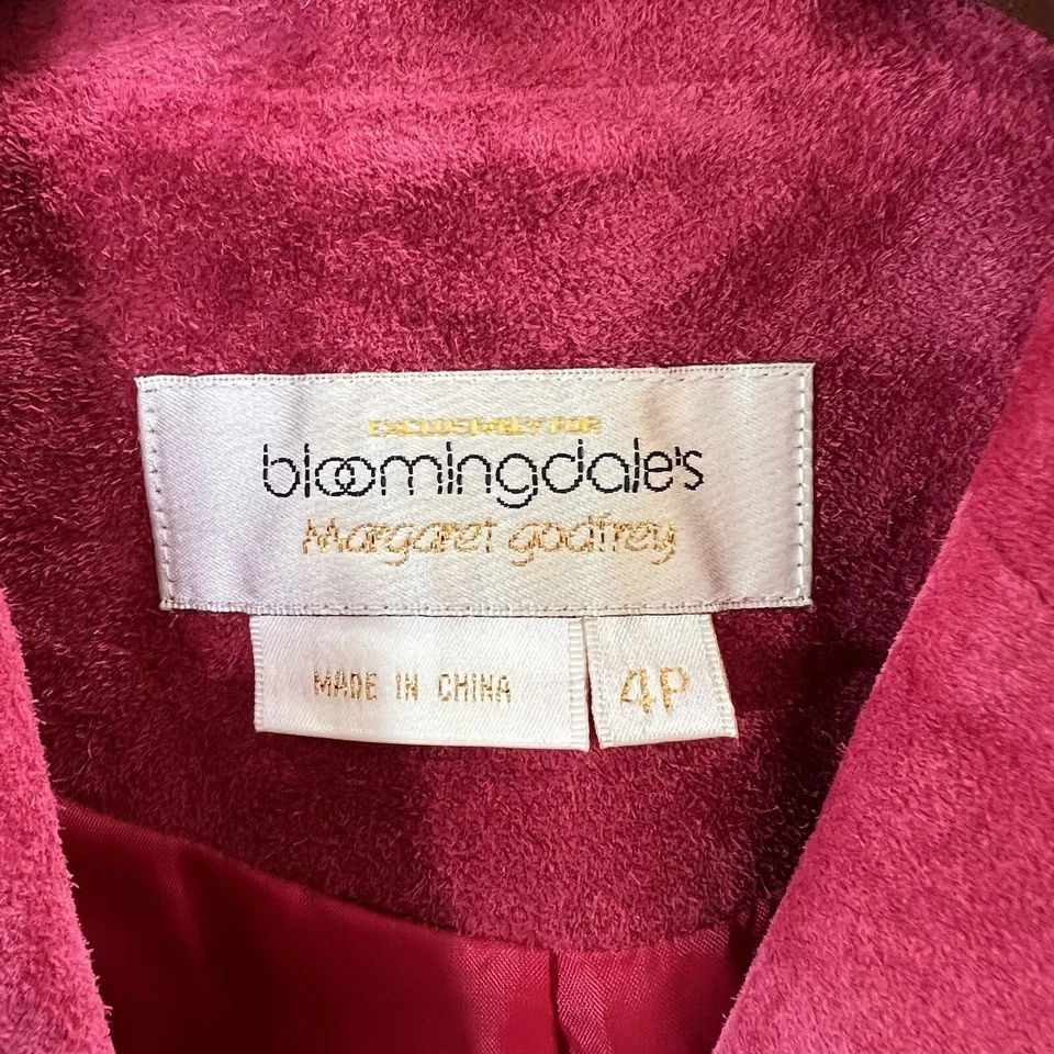 Chaqueta de gamuza para mujer Margaret Godfrey Bloomingdale’s talla S 4P rosa Barbiecore Foto 3 de 4