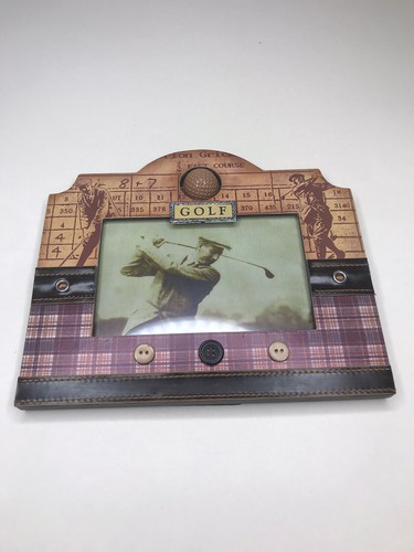 Retro VINTAGE Look GOLF THEME 4X6 EASEL DESKTOP FRAME KEYPOINT - Picture 2 of 7