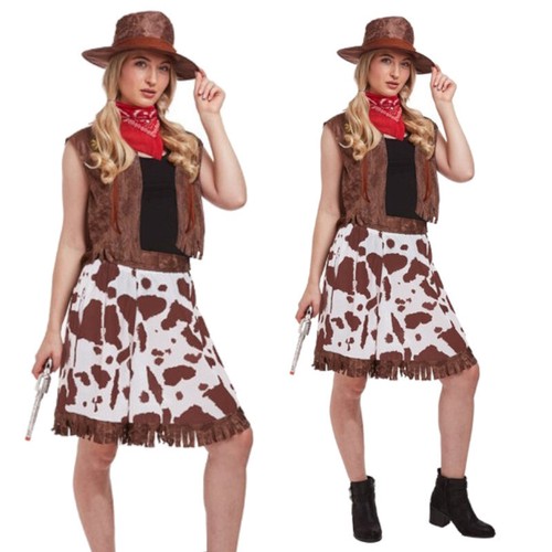 Adult Ladies Womens Cowgirl Fancy Dress Costume Outfit Medium Size UK 14-16 - 第 1/6 張圖片