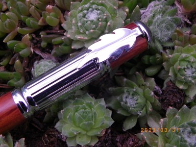 Stylo Plume En Bois Précieux Padouk - Plume Acier - Neuf, Jamais Encré