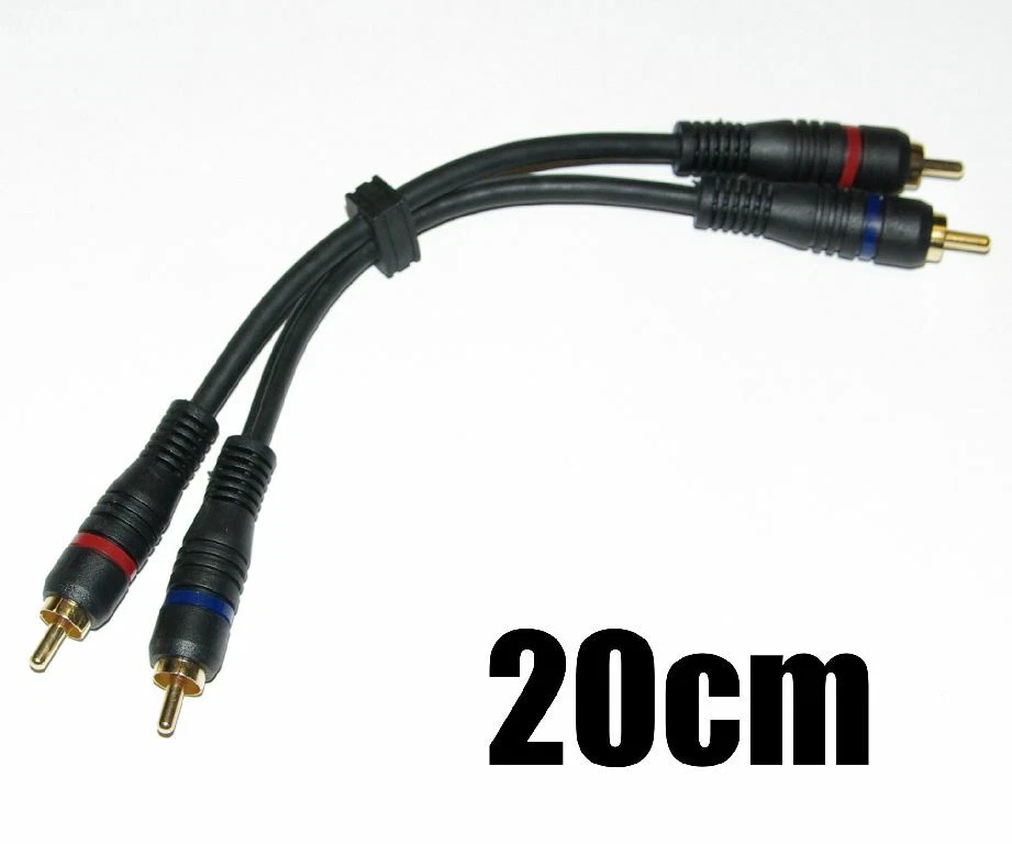 ELEKTRONIX Cinchkabel 20cm Stereo vergoldet - HIGH END - GOLD