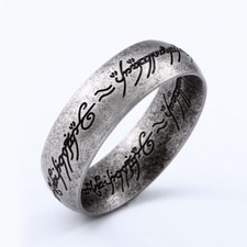 Retro Silver Viking The One Ring Stainless Steel Men's Women's Wedding Band Ring