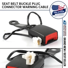 Seat Belt Lock 22MM 7/8" Camlock Car Front Seat Belt Buckle w/Warning Cable *1