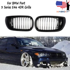 Front Main Hood Grille For BMW E46 4 Door Sedan Touring 2002-2005 Glossy Black