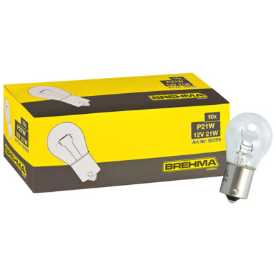 10x BREHMA P21W 12V 21W Kugellampe BA15s Bremslicht Birne Tagfahrlicht