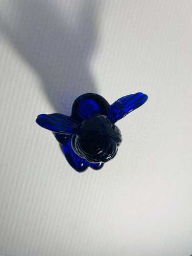 Vintage Cobalt Blue Glass Sitting Angel Cherub Taper Candle Holder 5"x 5"x 5". - Picture 16 of 19