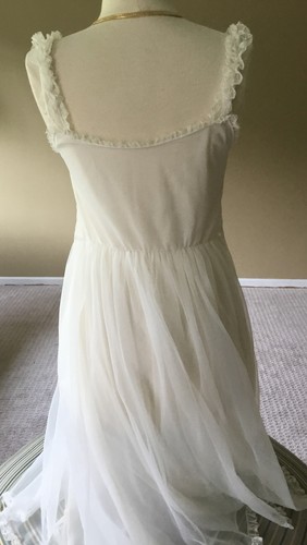 VTG GOTHAM Lingerie Chiffon Double Layer Smocked Nightgown Slip 32 S Nylon - Picture 4 of 8