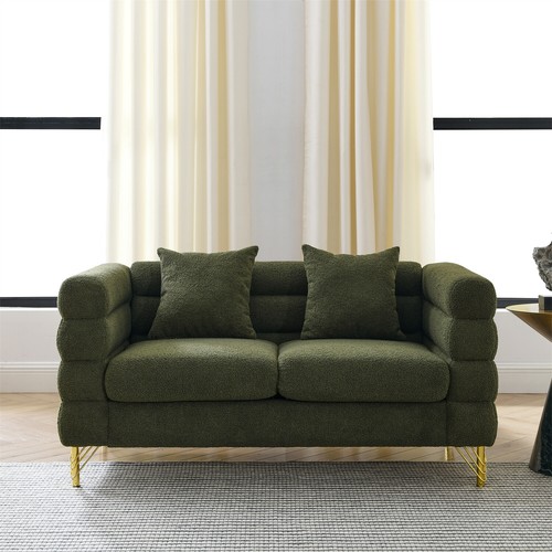 60'' Loveseat Sofa Couch 2-Seater Upholstered Sofa Couch Living Room Sofa - Picture 38 of 72