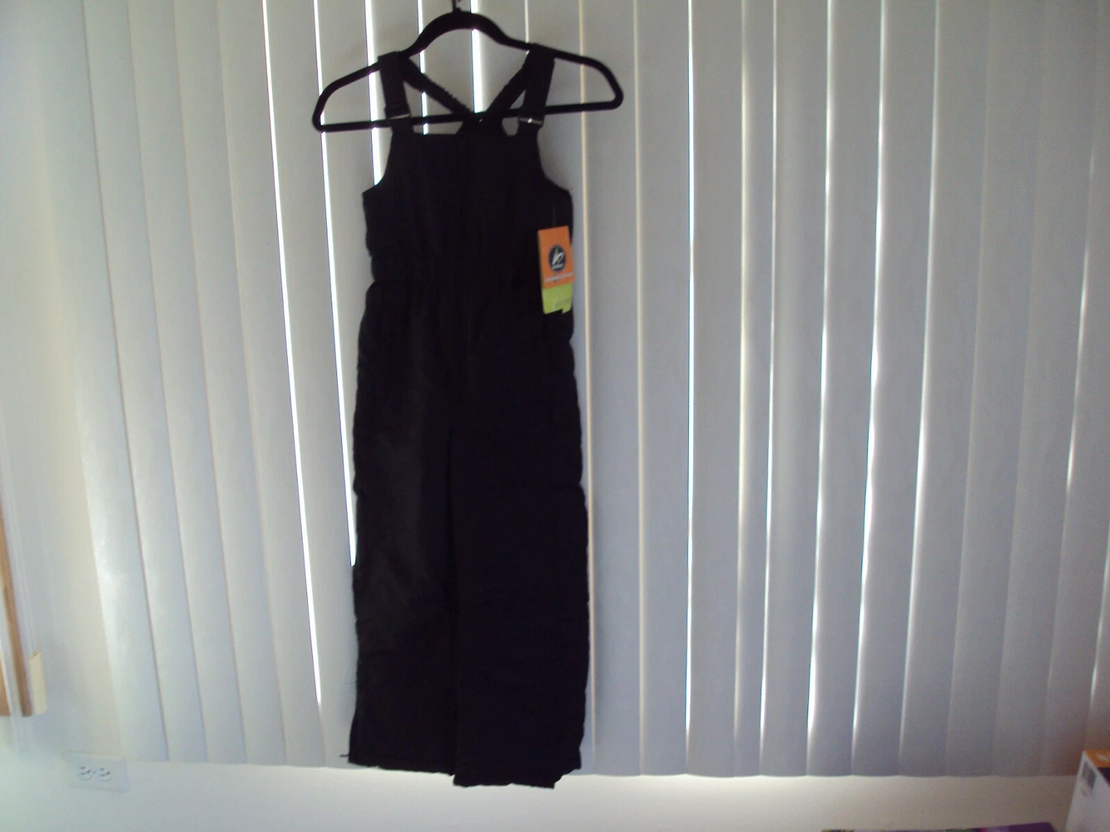 Athletech Girls BLACK Bib Ski/Snow Pants Size M Girls 7/8 New With Tags