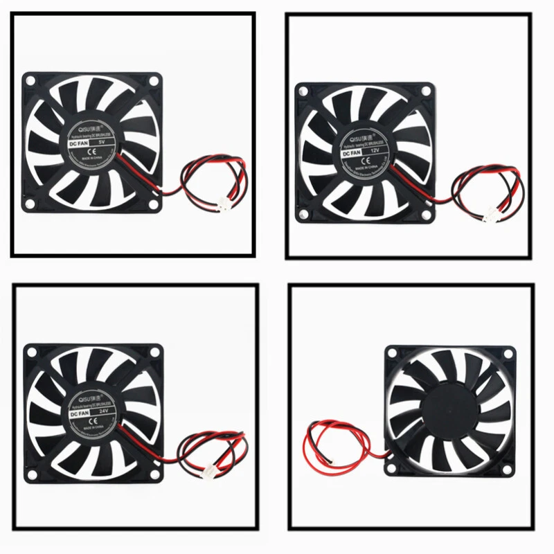 Lüfter, 70 x 70 x 10 mm, 3,7 V~12 V / DC, Starker Ventilator zum Einbau, Kühler - Bild 3 von 4