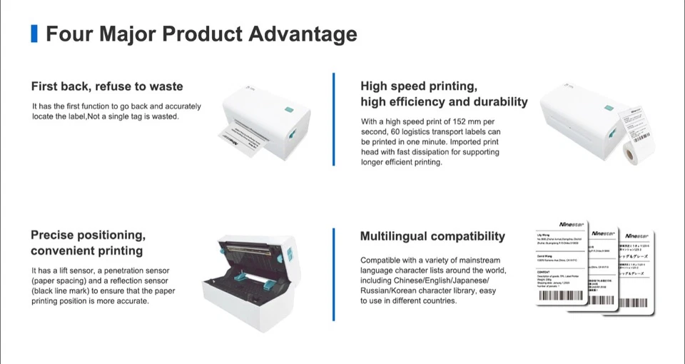 Direct Thermal Label Printer Bluetooth + USB | Shipping / Postage Labels 4" x 6" - Image 4 of 4