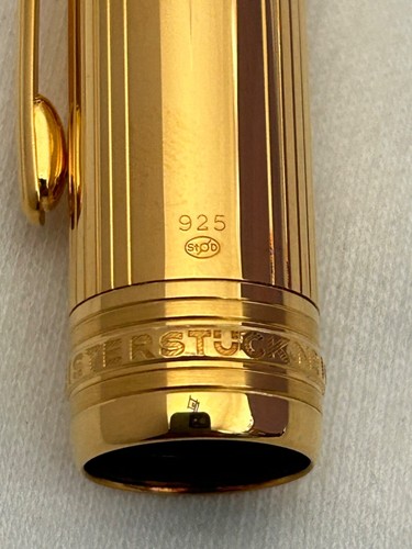 Montblanc Solitaire Vermeil LeGrand 146 Pinstripe 18k M Nib-VG condition - 第 5/17 張圖片