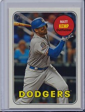 Matt Kemp 2018 Topps Heritage High Number Action Image Base Variation Dodgers