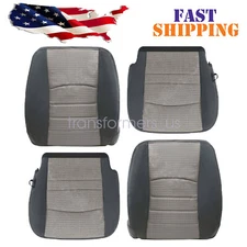 Driver Side Passenger Bottom-Top Seat Cover Gray For 2009-12 Dodge Ram 1500 2500
